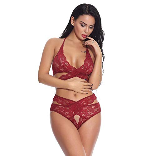 Dentelle sous-vêtements érotiques femme : soutien-gorge transparent vêtements de nuit