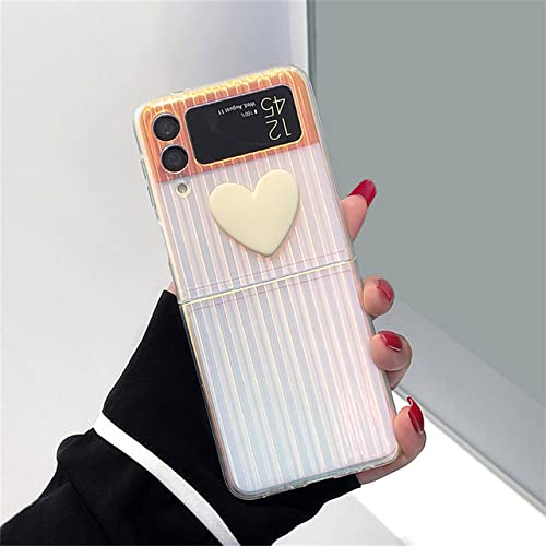 Coque Galaxy Z Flip 3 4 à motif cœur laser 3D, l'accessoire mode pour vos sorties en terrasse
