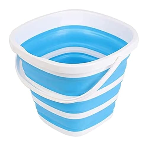 Cubo plegable multicolor azul para camping playa y pesca 2