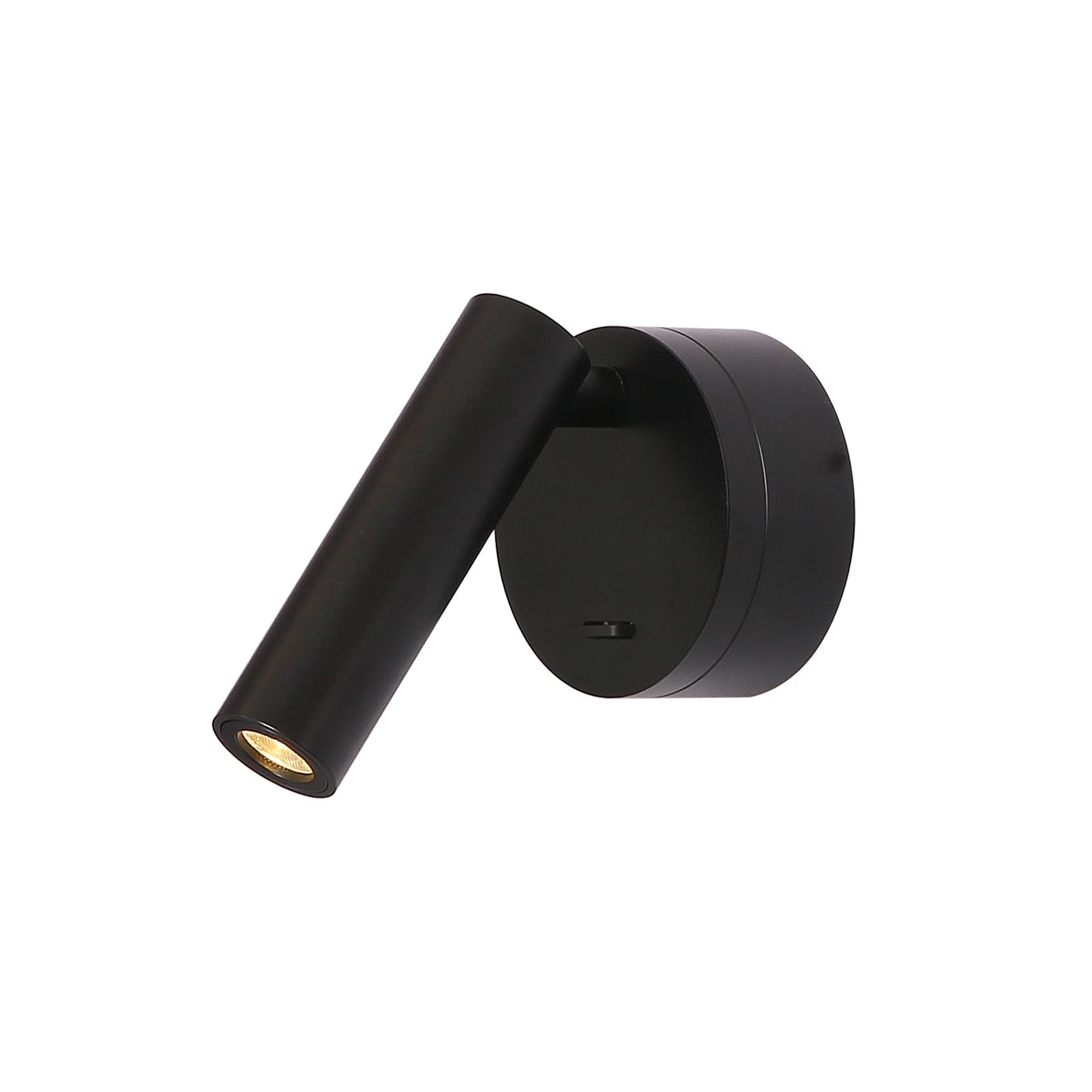 DAWALIGHT Applique da Comodino Orientabile Lampada da Parete a LED 3W 3000K Faretto con Interruttore per Interni Camera da Letto Salotto Lettura, Alluminio, Nero