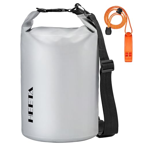 Image of HEETA Waterproof Dry Bag for Women Men, 5L /10L /20L /30L /40L Roll Top Lightweight Dry Storage Bag Backpack with Emergency Whistle for Travel, Kayaking, Boating, Camping, Beach, Cruise Ship Essentials