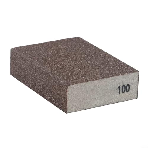 Zilimontt Lot de 2 blocs d'éponges abrasives flexibles humides et secs avec 7 options de grain 60 à 320, lavables et réutilisables pour bois, métal (grain 100)