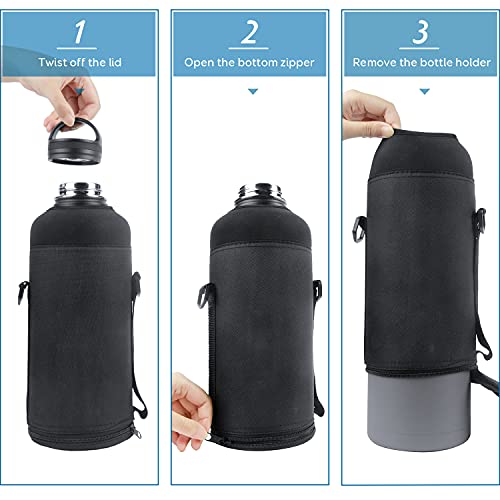 Image of Coolflask Water Bottle Holder for 87oz Jug Flask - Carrying Pouch With Detachable Adjustable Padded Shoulder Strap - Carry, Protect and Insulate Your Flask for Sports /Outdoor