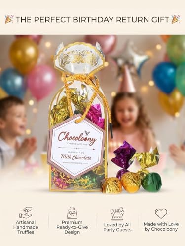 Image of Chocoloony Chocolate PVC Gift Pack with 20pcs Milk Handmade Chocolate (120gm) for Gift Sister, Wife and Girlfriend | Birthday Return Gift for Kids