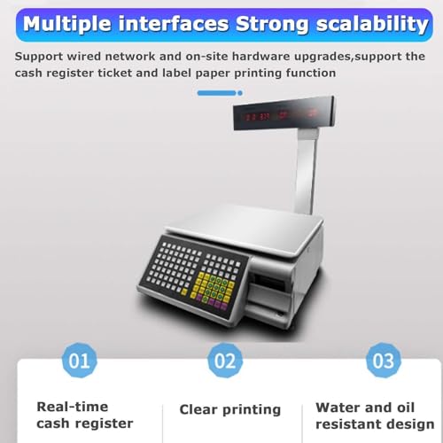 Báscula Digital Comercial 30Kg con Impresora y Display miniatura 3
