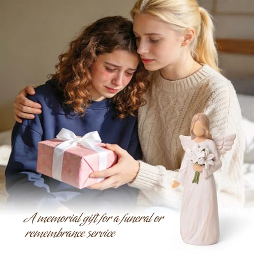 Lnrkai Trauergeschenk für Verlust, Beileidsgeschenke für den Verlust Eines Geliebten Menschen, Gedenkgeschenke, Geformte Handbemalte Lilienstatue für Beileidsgeschenk