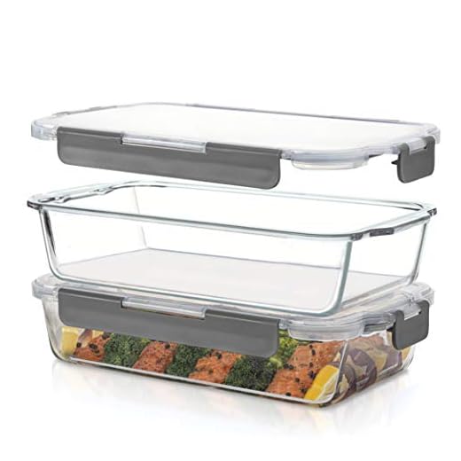 Superior Glass Casserole Dish with lid - 2-Piece Glass Bakeware And Glass Food-Storage Set - 100% Leakproof Casserole Dish set with Hinged BPA-Free Locking lids - Freezer-to-Oven-Safe Baking-Dish Set.