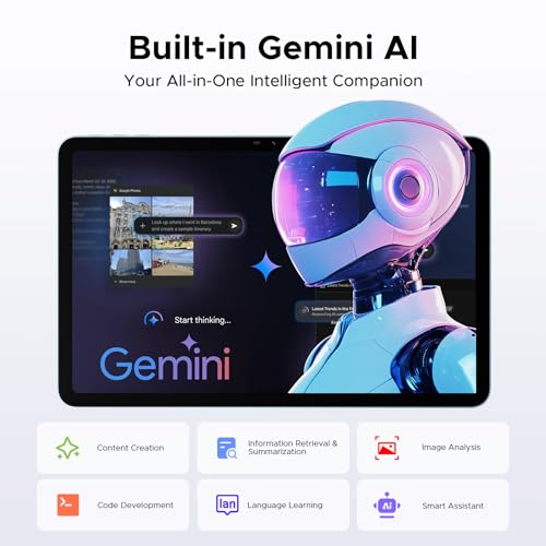 Image of P12 2026 Android 16 Tablet, 12 Inch 120Hz 2.4K Tablet with Gemini AI, UNISOC T7280 Octa Core, 48GB RAM+128GB Storage, 10000mAh Battery, Face ID, Widevine L1, Tablet with Keyboard, Pen -Black