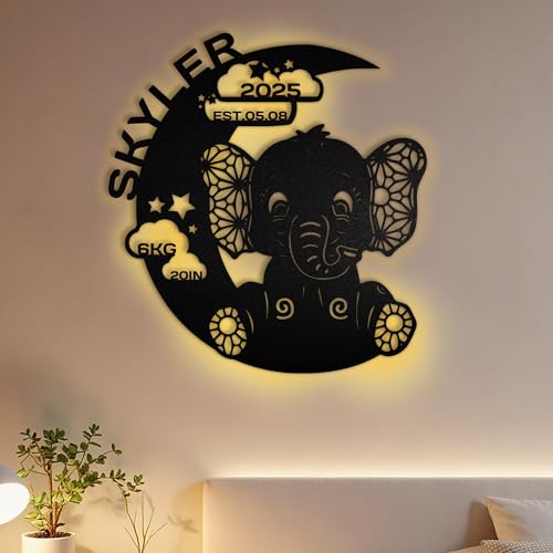FCLYDER Personalized Name Sign for nursery Wall, Custom Iron Baby's Room Wall Light, Customized Name Sign Baby Room LED Decor, Family Name Signs