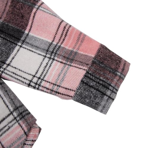 Image of Boys Girls Flannel Shirts Plaid Hoodies Fall Fashion Button Down Shirts | Long Sleeve Shirts Hooded Lightweight Jacket, Perfect for School Mornings, Leaf Piles,Camping, Bonfires, Weekend Adventures