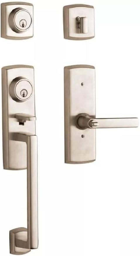 Baldwin 85386.ACRH Soho Sectional Entry Handle Set Kit with Interior Soho Lever, Lifetime Satin Nickel