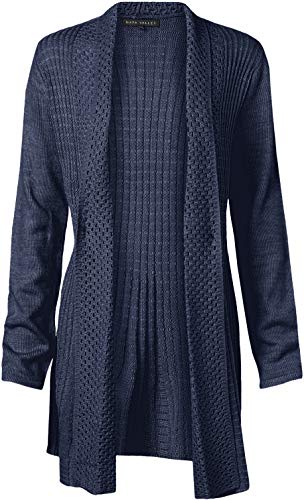 Napa Valley Women's Petite Long Sleeve Mock Neck Pullover, navy heather, Size X-Large