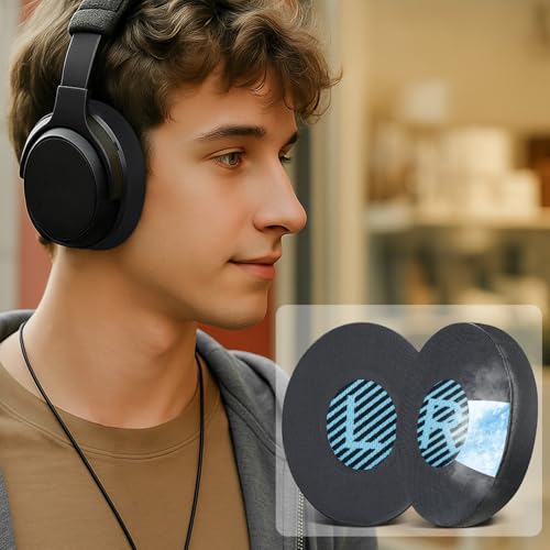 Image of SOULWIT Cooling-Gel Ear Pads Replacement for Bose On-Ear 2 (OE2 & OE2i) / SoundLink /SoundTrue On-Ear Headphones, Earpads Cushions with High-Density Noise Isolation Foam - Black