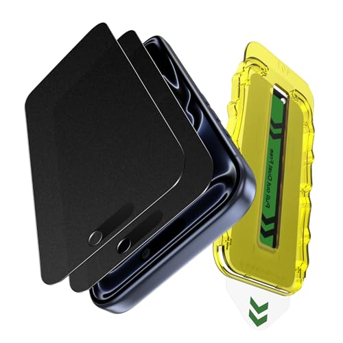 Fotbor [Ultra-Shield 26 True Privacy Screen Protector Compatible with iPhone 17 Pro 2-Pack Elite Matte AG Etched Glass 9H Anti-Shatter with [Installation Master Kit]