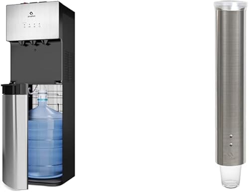 Avalon A3BLOZONEWTRCLR - Dispensador de agua de acero inoxidable de tamaño completo y dispensador de vasos A1CUPDISP, mediano, acero inoxidable