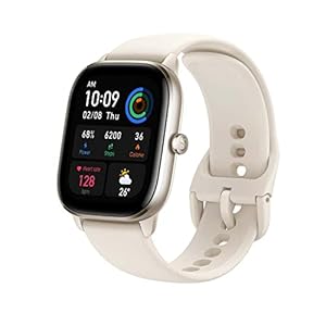 Amazfit GTS 4 Mini Smart Watch, Alexa Built-in Fitness Tracker with 24H Heart Rate Blood Oxygen Monitor, 5 Satellite Positioning, 120+ Sports Modes, 5 ATM Waterproof (Moonlight White)