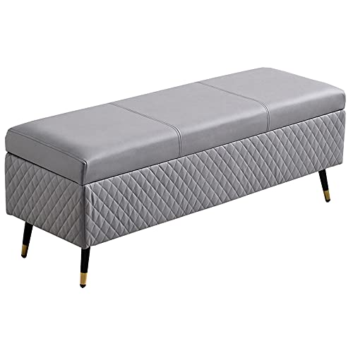 OUZVI Taburete plegable con tecnología de almacenamiento otomano de tela, caja de almacenamiento de zapatos, taburete para sala de estar, entrada, dormitorio, con patas de metal, taburetes para