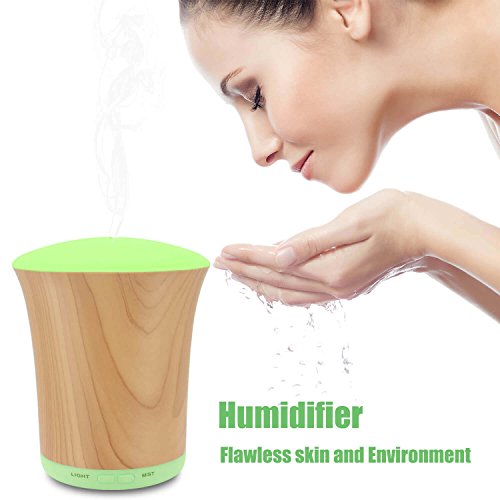 Luscreal Essential Oil Diffuser Set Woodgrain, 200Ml Aromatherapy Diffusers For Essential Oils And Humidifiers With Adjustable Cool Mist Mode, Auto Shut-Off, 8 Colors Light For Office Hom Gift Idea #TOP4