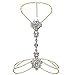 NABROJ Body Necklace Chain Costume Jewelry with Gold Tone Chain Crystal Glass for Women Fashion Week with Gift Box-STL01 Crystal