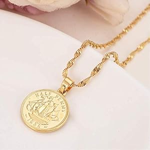 Bijoux en or Georgivs Vi Uk demi Penny pièces anciennes grande bretagne pièces de monnaie Vintage pendentif pour femmes filles cadeau hommes