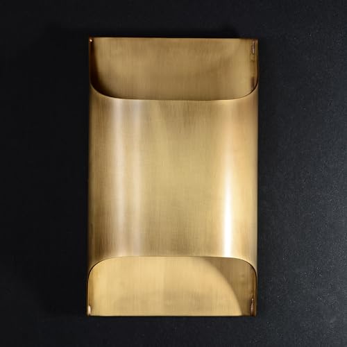 Image of Luther Brass Wall Sconce, Dual Up and Down Light Fixture for Bedroom, Living Room or Hotel, Antique Brushed Brass Finish