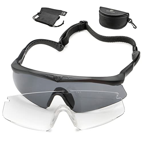Revision Military Sawfly Essential Kit – Black Frame, Large – Anti-Fog, Tactical Military Ballistic and Eye Protection Glasses