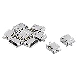 uxcell Micro USB Type B 5 Pin Female Charging Port Dock Jack Connector 10 Pcs