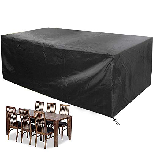 UCARE Patio Table Cover Rectangular Waterproof 210D Oxford Protection Garden Table Covers Dustproof Patio Furniture Covers for Garden Outdoor Indoor (61x37.4x26.8in/ 155x95x68cm)