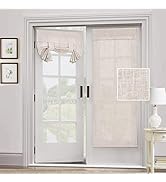 H.VERSAILTEX Natural Linen Blended Door Curtain - Semi Sheer French Door Curtain Light Filtering ...