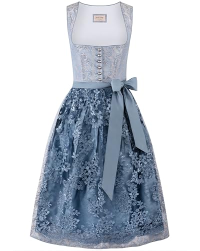 Stockerpoint Damen Sidonia Midi Dirndl, Rauchblau, 44