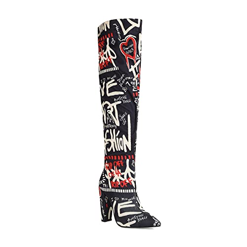 Bottes de mode pour femmes avec bout pointu et talon 11cm au fini imprimé premium