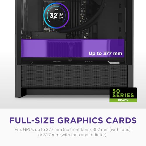 NZXT Fluxo H3 – Capa para PC Micro-ATX – Fluxo de ar otimizado – Inclui 1 ventilador traseiro de 120 mm – Suporta GPUs de tamanho completo – Serve para radiador frontal de 280 mm, radiador superior de - Imagem 4