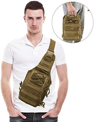 AIRSSON Tactical Shoulder Sling Backpack,Military Sport Pack,Fishing Bag,Chest Pack for Men Rover Sling Pack Trekking Hunting