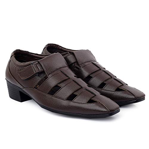 Men's Brown Height Increasing Casual Roman Sandals