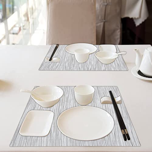 HIUOUIH Tischsets Abwaschbar 6 Stück, Platzsets Abwaschbar aus PVC 45 x 30 cm, rutschfeste Platzdeckchen für Esstisch und Küche… – Ansicht 5