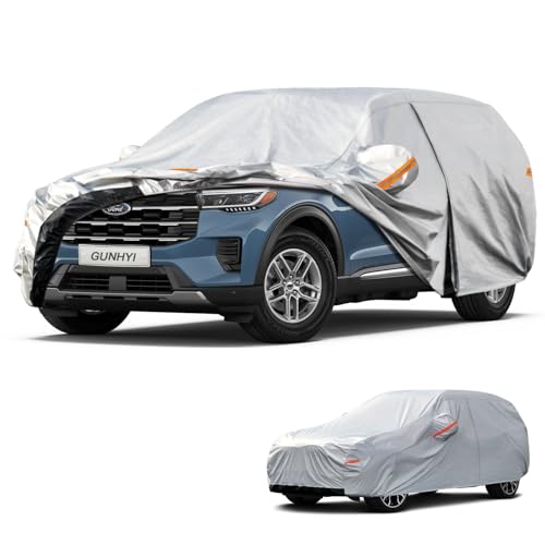 Image of GUNHYI 6 Layers SUV Car Cover Custom Fit Ford Explorer (1995-2026) Waterproof All Weather, Heavy Duty Outdoor Snow Sun Rain Uv Protection (Ships from US Warehouse, Delivery 3-8 Days)
