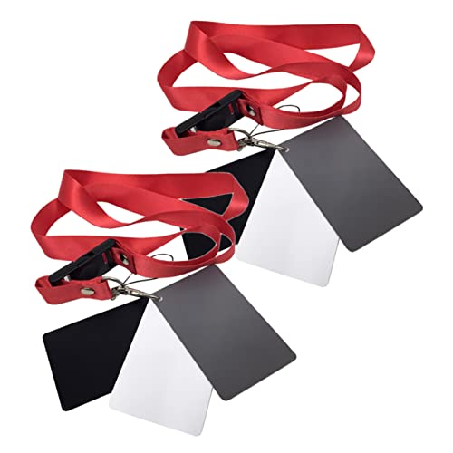 ELAYARD 2pcs Black for Photography and Video with Neck Lanyard Accurate Exposure Calibration Tool for Digital Cameras and Film