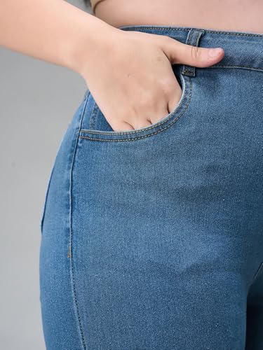 Image of Miss Chase A+ Women's Bootcut High Rise Regular Length Stretchable Denim Jeans