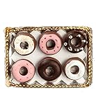 Melody Jane Puppenhaus 6 Donuts auf einem Tablett Miniatur Bäckerei Laden Cafe Essen Zubehör 1:12
