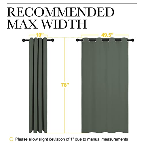 Image of NICETOWN Dark Mallard Blackout Curtain Panel Grommet - Home Decorations Thermal Insulated Solid Grommet Top Blackout Living Room Panels /Drapes for Gift (1 Pair, 55 x 78-Inch)