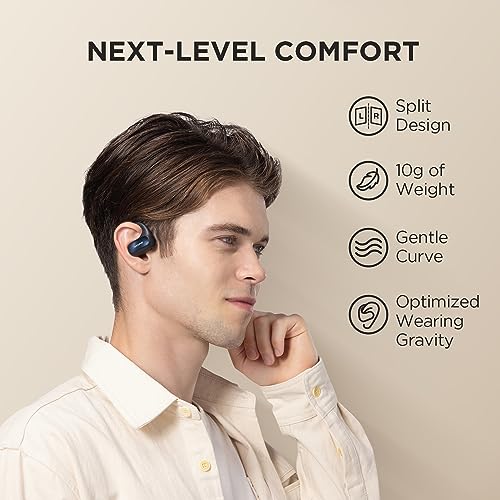 Image of 1MORE Fit SE S30 Open Ear Headphones, Wireless Bluetooth Headphones with 4 Microphones for Clear Calls, Sports Earbuds Split Design with Earhooks, IPX5, 30-Hour Playtime, 5.3, Black (EF606)