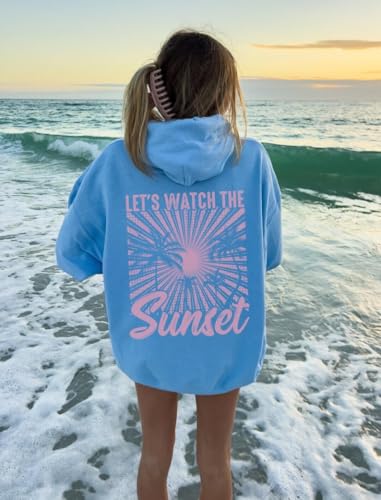 Lets Watch The Sunset Hoodie, Sunset Tshirt, Sunset Sweatshirt, Sunset Summer Hoodie Oversize Hoodie Summer Clothes, Aesthetic Hoodie4