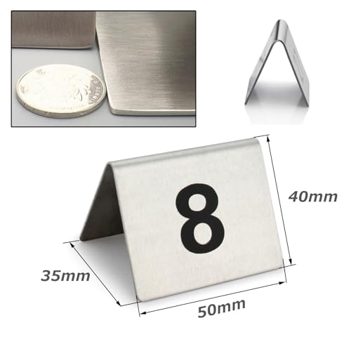 Wielokrotnego użytku Numery Stołu Ze Stali Nierdzewnej 1-50, Sturdy Metalowe Karty Namiotowe Na Wesela i Bankiety, Podwójne Stackable Seat Znaki Do Dekoracji Imprezy Restauracji