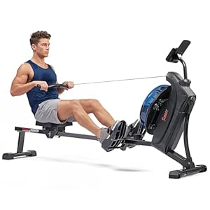 Sunny Health & Fitness Elite Wasser-Rudergerät mit Vertikalem Wassertank und Hoher Dynamischer Widerstandskraft, Gelenkschonendes Ganzkörpertraining Sowie Optionale Kostenlose SunnyFit-App-Anbindung