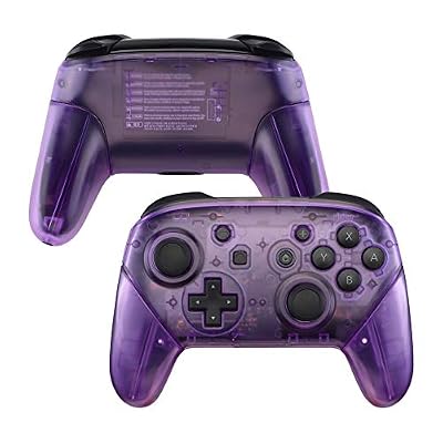 eXtremeRate Clear Atomic Purple استبدال مجموعة كاملة شل لـ Nintendo Switch & Switch Pro Controller - وحدة تحكم وحدة التحكم غير مدرجة