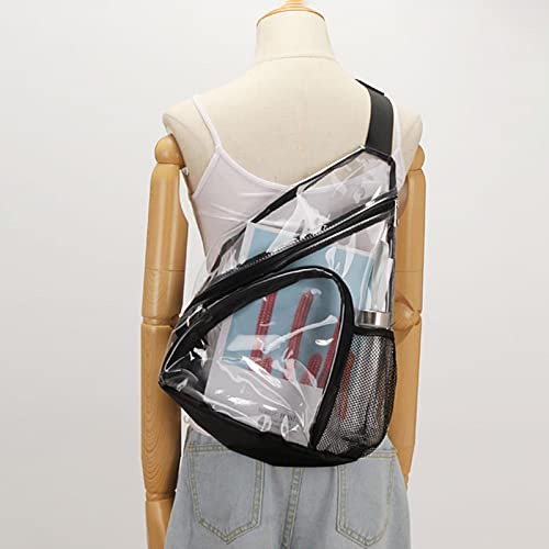 Sling Backpack, Multipurpose Bag Waterproof Wear-Resistant Backpack Transparent PVC Shoulder Bag4