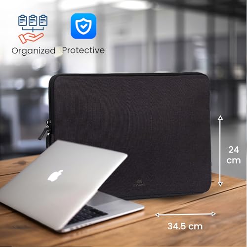 Image of RIVACASE Suzuka ECO Laptop sleeve 13.3 to 14 inches fits most popular Macbook, Laptops, Ultrabooks and Tablets made from ECO-FRIENDLY RPET Water Resistant Polyester Fabric