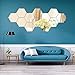 12 pièces Miroir Mural Autocollant Miroirs Muraux Acrylique Hexagone Mural Autocollant pour Maison Chambre Salon Décor ,etc- 20 * 17 cm