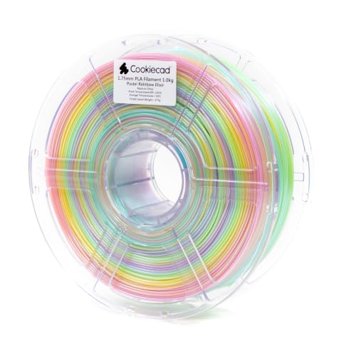 Cookiecad PLA Filament 1.75mm 1kg Iridescent Rainbow 3D Printer Filament - Pastel Rainbow Elixir PLA