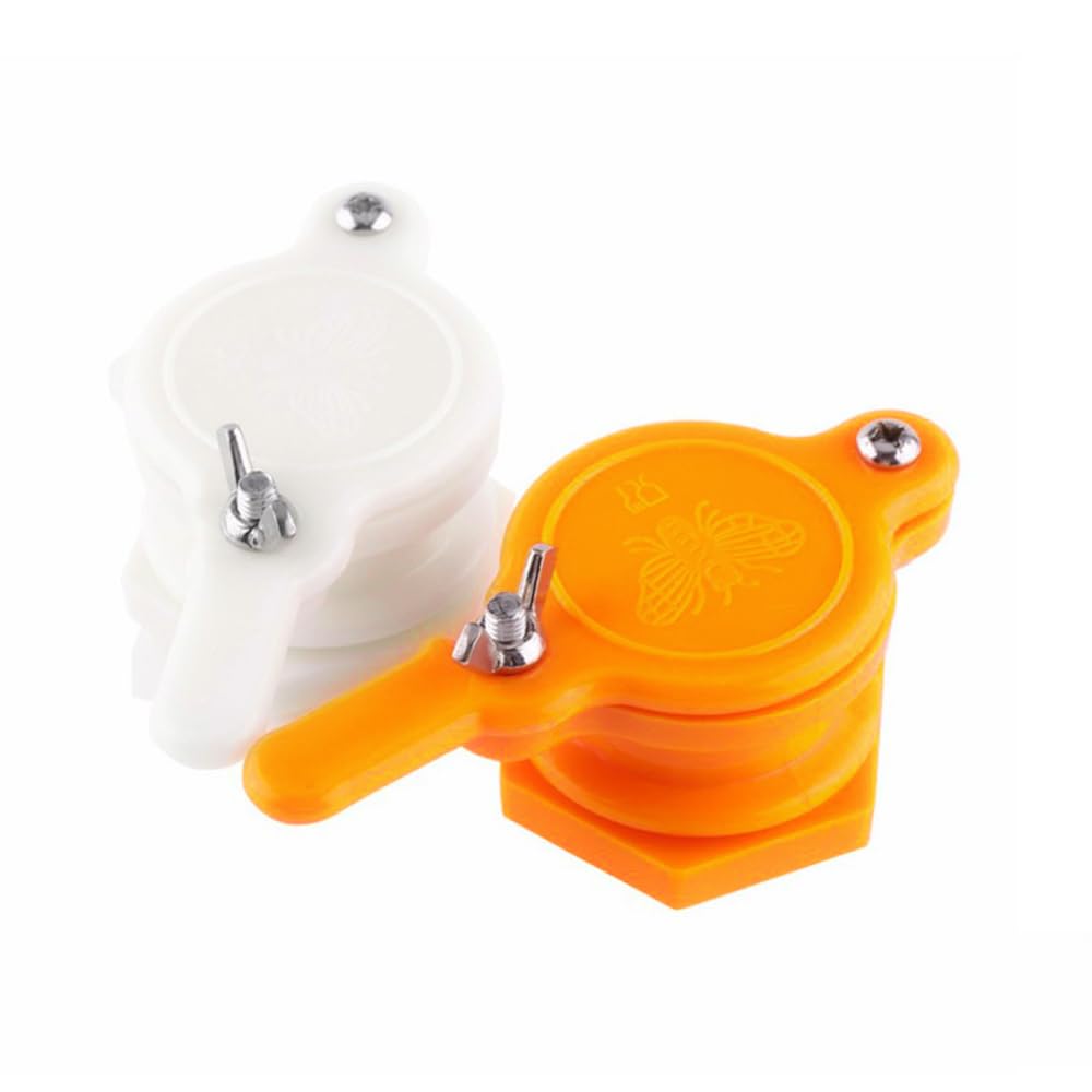 4 pièces vannes à Miel pour extracteur, Robinet d'extracteur de Miel, Miel Durable, équipement d'extraction de Miel, Fournitures d'apiculture (2 Jaunes + 2 Blancs)